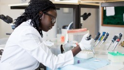 Scientist doing medical lab work