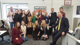 Malaria No More UK staff with Fever Tree drinks