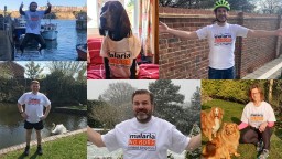 Collage of images of Rentokil employees participating in fundraising challenge
