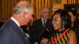 Ndifanji laughing with Prince Charles HRH
