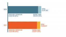 Bar chart showing expenditure from 2020 compared to 2021